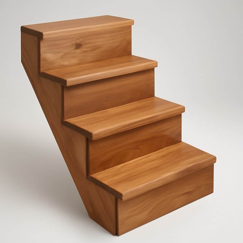 Habillage en bois pour escalier béton présenté seul
