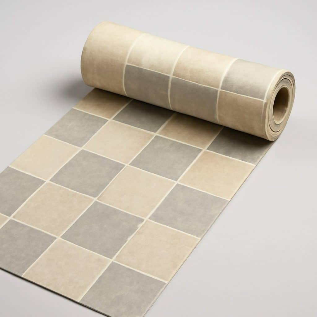 Revêtement lino motif carreaux de ciment présenté seul