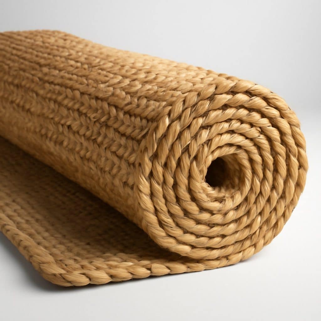 Tapis en jonc de mer pour escalier présenté seul